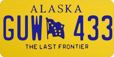 AK license plate GUW433