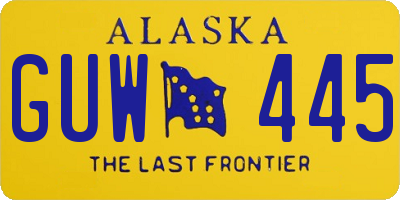 AK license plate GUW445
