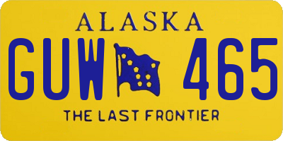 AK license plate GUW465