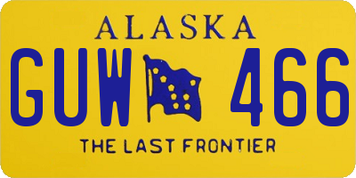 AK license plate GUW466