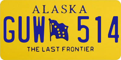 AK license plate GUW514