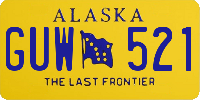 AK license plate GUW521