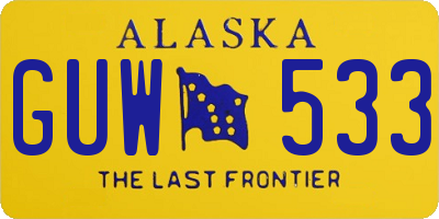 AK license plate GUW533