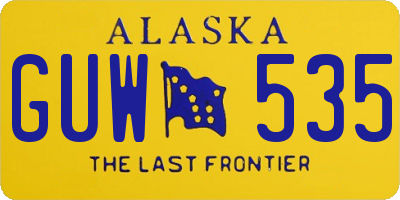 AK license plate GUW535