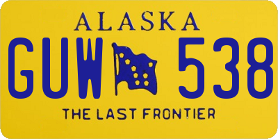 AK license plate GUW538