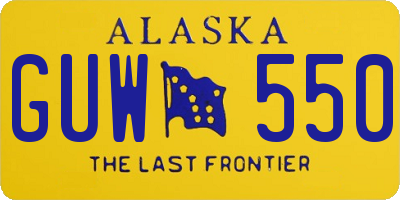 AK license plate GUW550