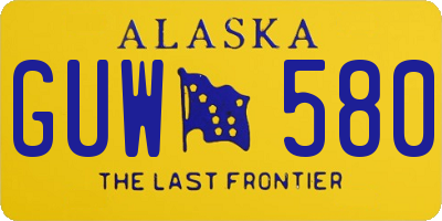 AK license plate GUW580