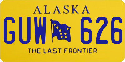 AK license plate GUW626