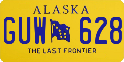 AK license plate GUW628