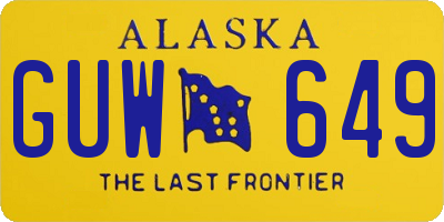 AK license plate GUW649