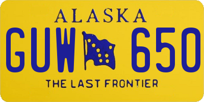 AK license plate GUW650