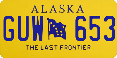 AK license plate GUW653