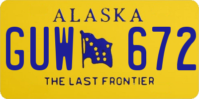 AK license plate GUW672