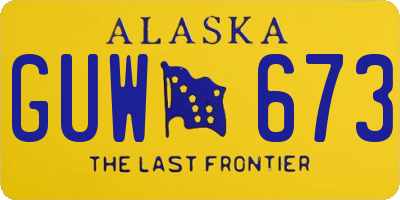 AK license plate GUW673