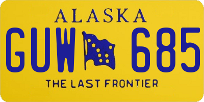 AK license plate GUW685