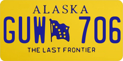 AK license plate GUW706