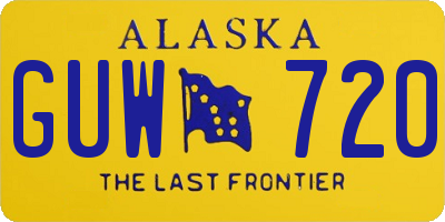 AK license plate GUW720