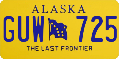 AK license plate GUW725