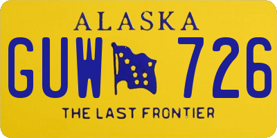 AK license plate GUW726