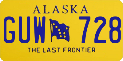 AK license plate GUW728