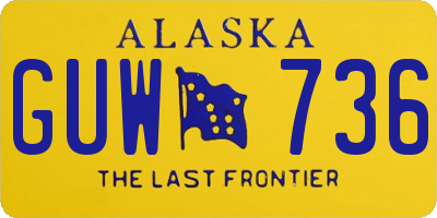 AK license plate GUW736