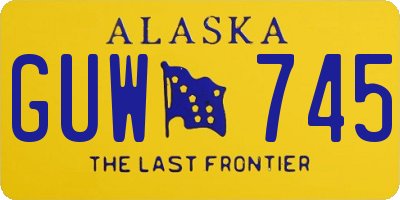 AK license plate GUW745