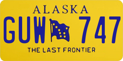 AK license plate GUW747