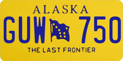 AK license plate GUW750