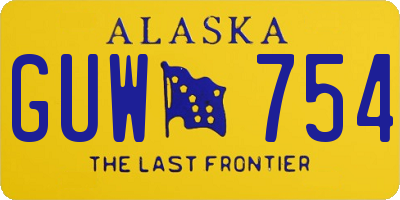 AK license plate GUW754