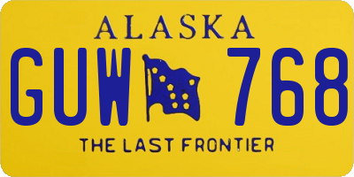 AK license plate GUW768