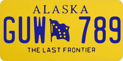 AK license plate GUW789