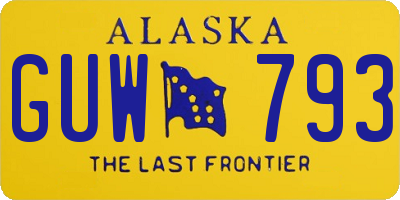 AK license plate GUW793