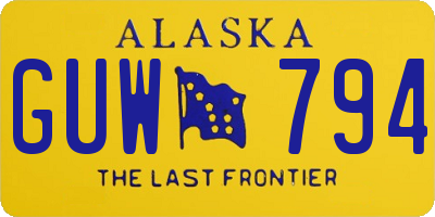 AK license plate GUW794