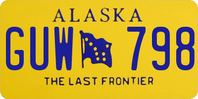 AK license plate GUW798