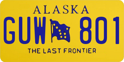 AK license plate GUW801