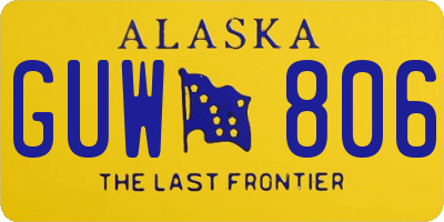 AK license plate GUW806