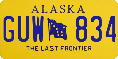 AK license plate GUW834