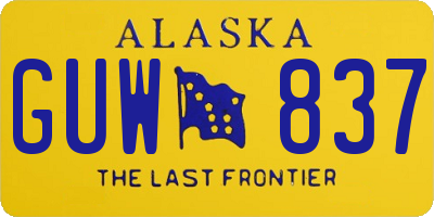 AK license plate GUW837