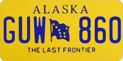 AK license plate GUW860