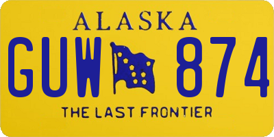 AK license plate GUW874