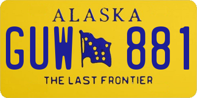 AK license plate GUW881