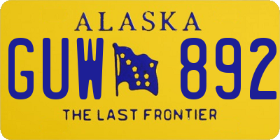 AK license plate GUW892