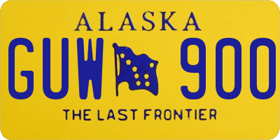 AK license plate GUW900
