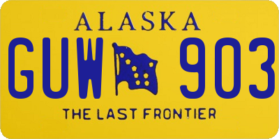 AK license plate GUW903