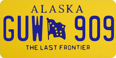 AK license plate GUW909