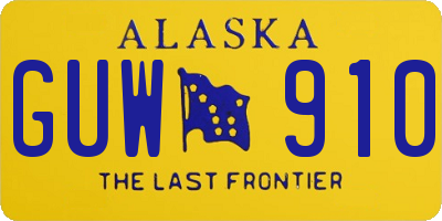 AK license plate GUW910