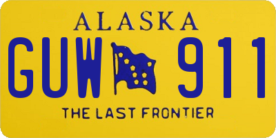 AK license plate GUW911