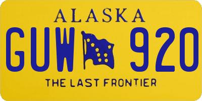 AK license plate GUW920