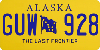 AK license plate GUW928