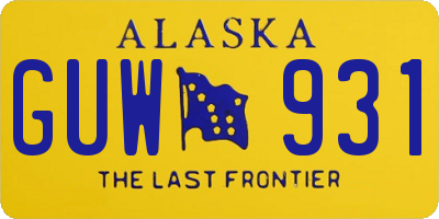 AK license plate GUW931